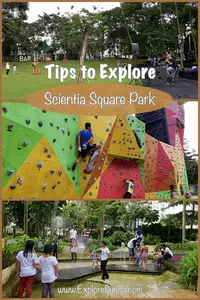 Scientia Square Park, a park where you can do many outdoor activities: wall climbing, skate boarding, in-line skating, feeding the rabbit and fish, learning the metamorphosis of butterflies, or just having fun play with water and swing following the gravity.