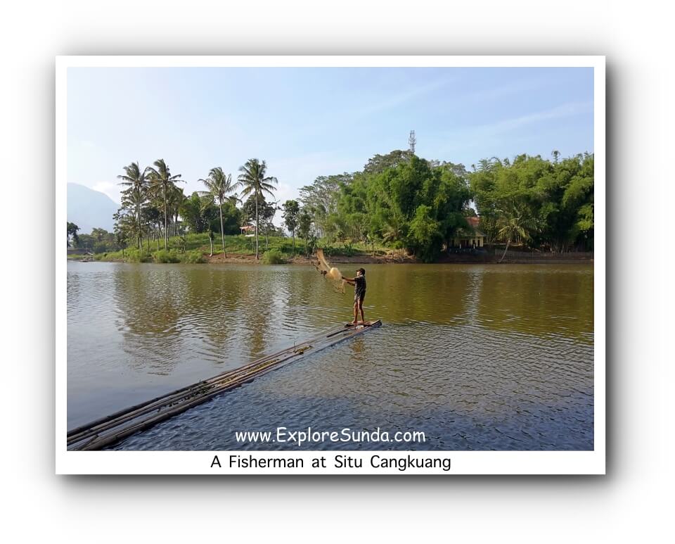 A Fisherman at Situ Cangkuang in Leles, Garut
