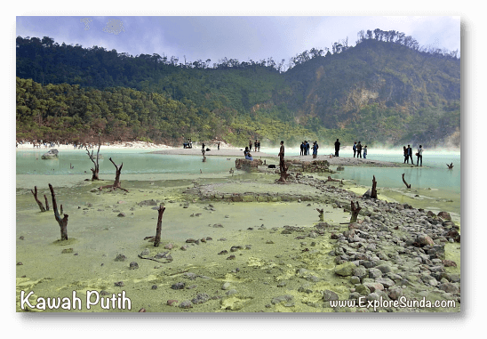 Mountains and Active Volcano in Sunda: Kawah Putih at mount Patuha, Bandung.