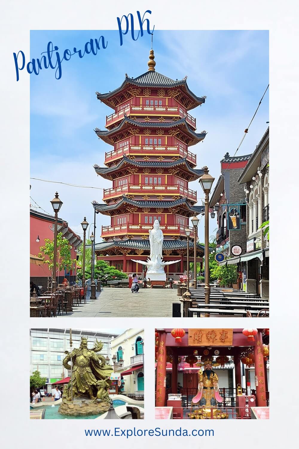 Have a great hangout with family and friends at Pantjoran Chinatown in PIK Jakarta and get to know 3 Chinese Gods: Guan Yin Niang Niang (Kwan Yin), Guan Sheng Di Jun (Guan Gong), and Chai Sen Ye.