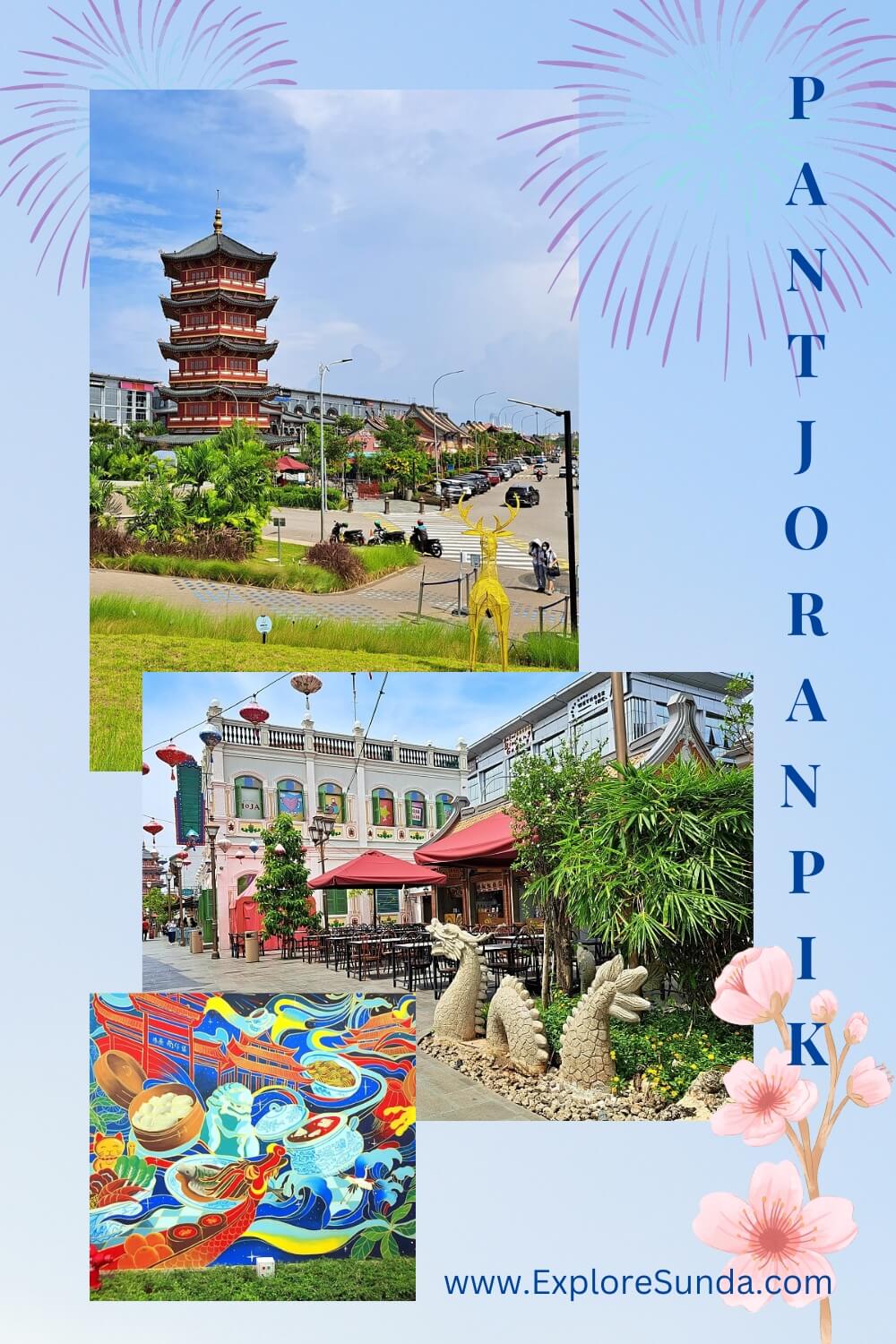 Explore Pantjoran Chinatown in Pantai Indah Kapuk Jakarta and see beautiful murals, taste delicious foods, and have a great hangout with family and friends | #ExploreSunda.com #PantjoranPIK