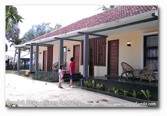 Pondok Hexa, the biggest motel in Ujung Genteng beach.