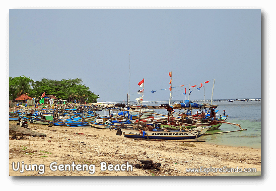 Fishermen boats at Ujung Genteng beach. Fishermen boats at Ujung Genteng beach.