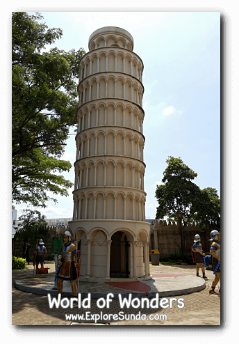 The miniature of Pisa Tower at World of Wonders Park, Tangerang The miniature of Pisa Tower at World of Wonders Park, Tangerang