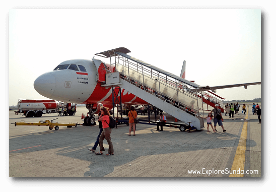 An airplane landed in one of the many airports in Indonesia. An airplane landed in one of the many airports in Indonesia.