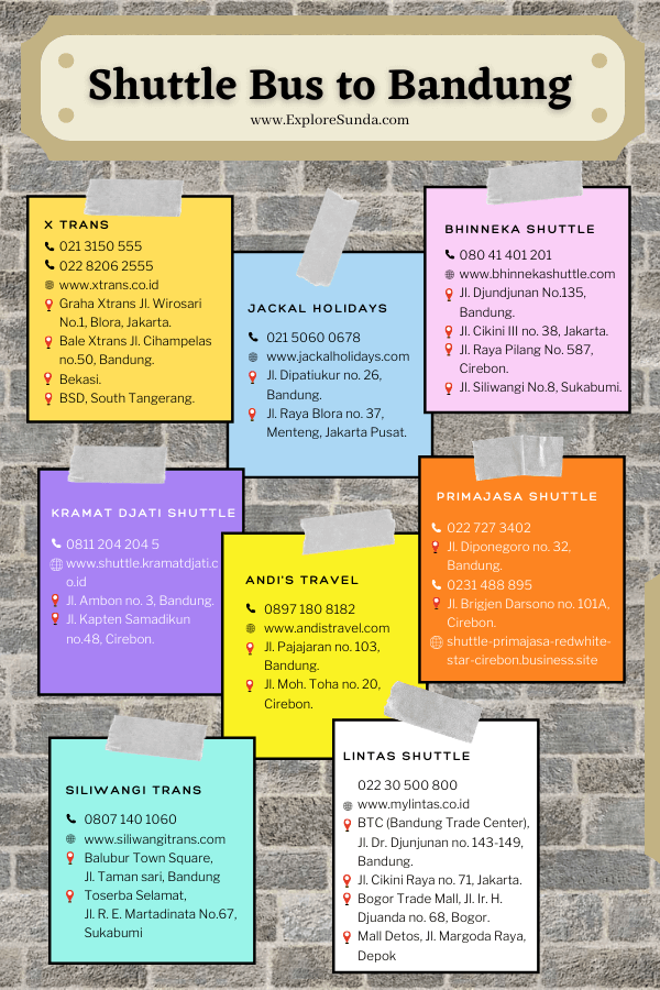 A list of favorite shuttle bus operators for a  road trip to Bandung Indonesia | #ExploreSunda #TripToBandungIndonesia #RoadTrip