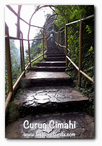Stairs at Curug Cimahi, the Rainbow Waterfall, at Cisarua Lembang. Stairs at Curug Cimahi, the Rainbow Waterfall, at Cisarua Lembang.