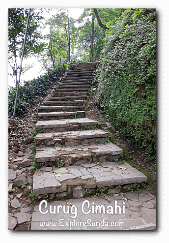 Stairs at Curug Cimahi, the Rainbow Waterfall, at Cisarua Lembang. Stairs at Curug Cimahi, the Rainbow Waterfall, at Cisarua Lembang.