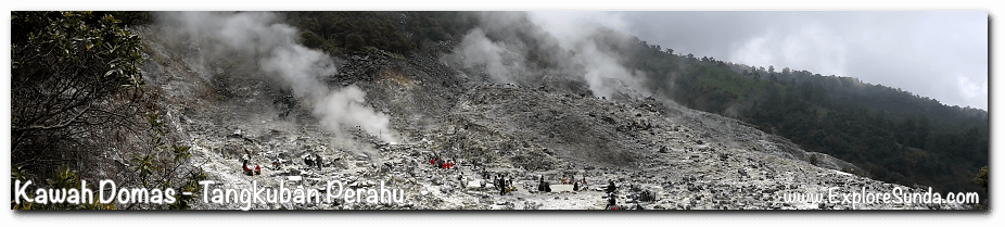 Mountains and Active Volcano in Sunda: Domas crater at mount Tangkuban Perahu, Bandung.