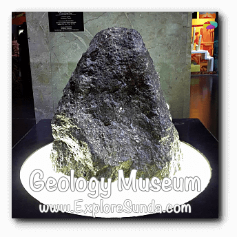Chalcopyrite Ore displayed in Geology Museum, Bandung