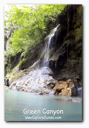 A small waterfall in Green Canyon, Pangandaran A small waterfall in Green Canyon, Pangandaran