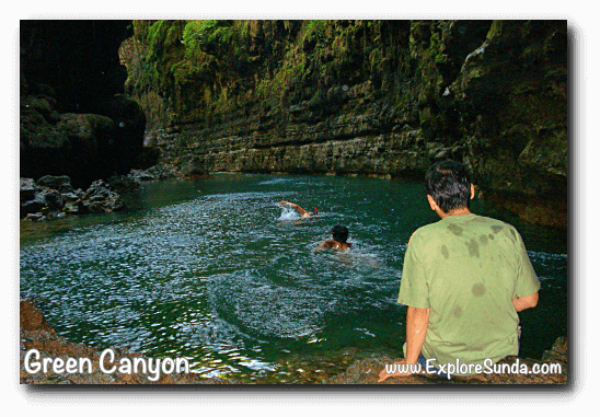 The pool at the end of Green Canyon, Pangandaran The pool at the end of Green Canyon, Pangandaran
