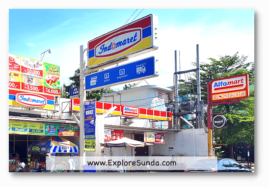 Indomaret and Alfamart stores, where you can buy long distance train tickets. Indomaret and Alfamart stores, where you can buy long distance train tickets.