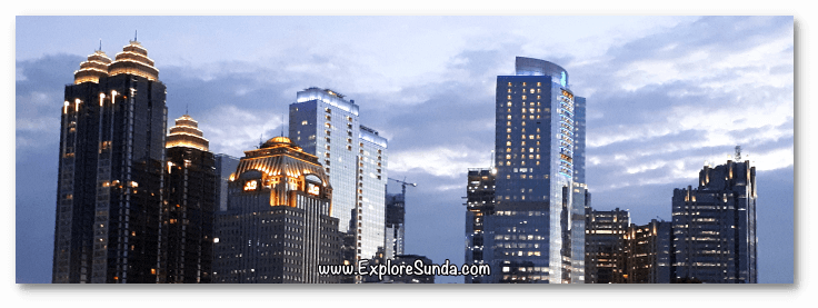 Jakarta's skyscrapers at dusk. Jakarta's skyscrapers at dusk.