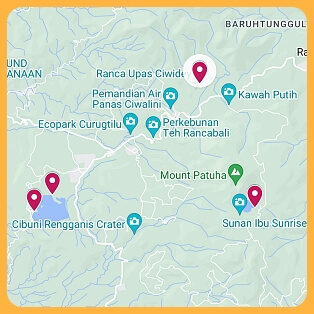 Tap/click the map to get directions to Ciwidey, Kawah Putih and Situ Patenggang.