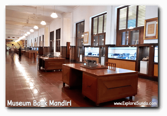 The layout of the bank's back office in Museum Bank Mandiri is still the same as it used to be for hundred years.