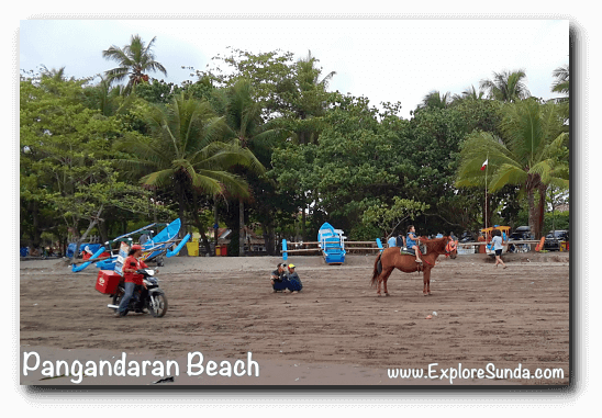 Have an ice cream on the beach? What a treat! Then ride a horse around Pangandaran beach :)