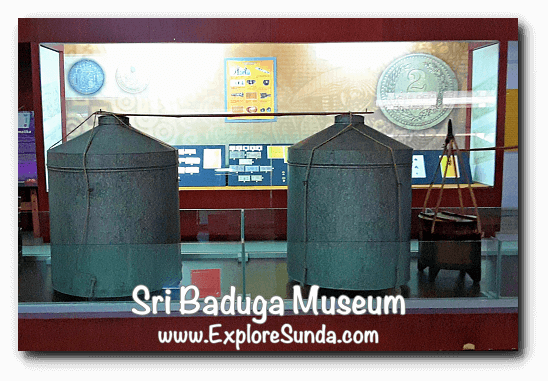 Traditional chips container and numismatic collection in Sri Baduga Museum, Bandung