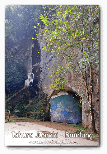The logistics door with a security post above it as part of Goa Belanda (the Dutch bunker) in Tahura Juanda, Dago Pakar, Bandung.