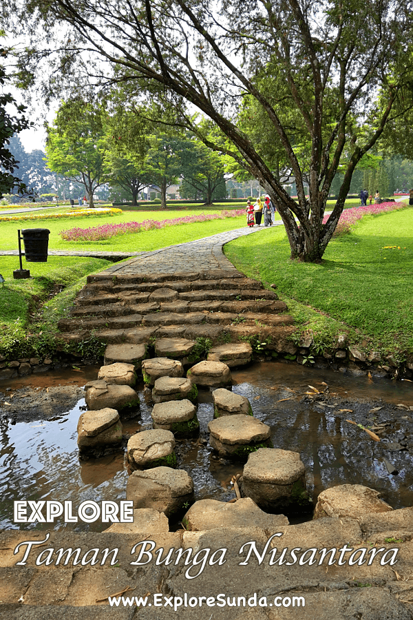 Explore Taman Bunga Nusatara in Cipanas Puncak | See the beautiful flower garden with its many themes and topiaries: Balinese, Japanese, French, Mediterranean, and Rose Gardens | #ExploreSunda