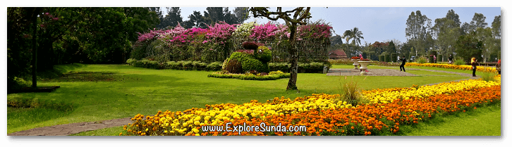 Flower gardens at Taman Bunga Nusantara, one of the many parks and gardens in Sunda. Flower gardens at Taman Bunga Nusantara, one of the many parks and gardens in Sunda.