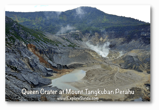 Mountains and Active Volcano in Sunda: Queen crater at mount Tangkuban Perahu, Bandung.