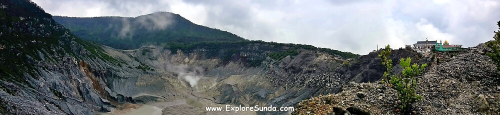 Kawah Ratu (Queen Crater) of Mount Tangkuban Perahu.