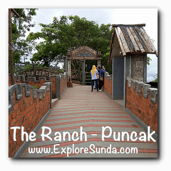 Castle Wall that leads to Jembatan Dongeng (Fairy tale bridge) at The Ranch in Cisarua, Puncak