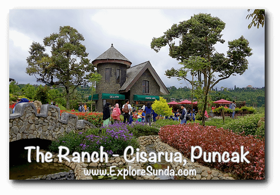 The beautiful view surrounding the gelato and coffee shop castle at The Ranch in Cisarua Puncak